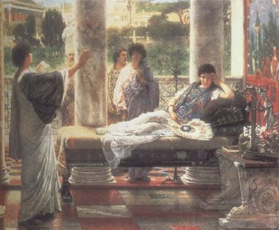 Alma-Tadema, Sir Lawrence Catullus Reading his  Poems at Lesbia's House (mk23) oil painting image